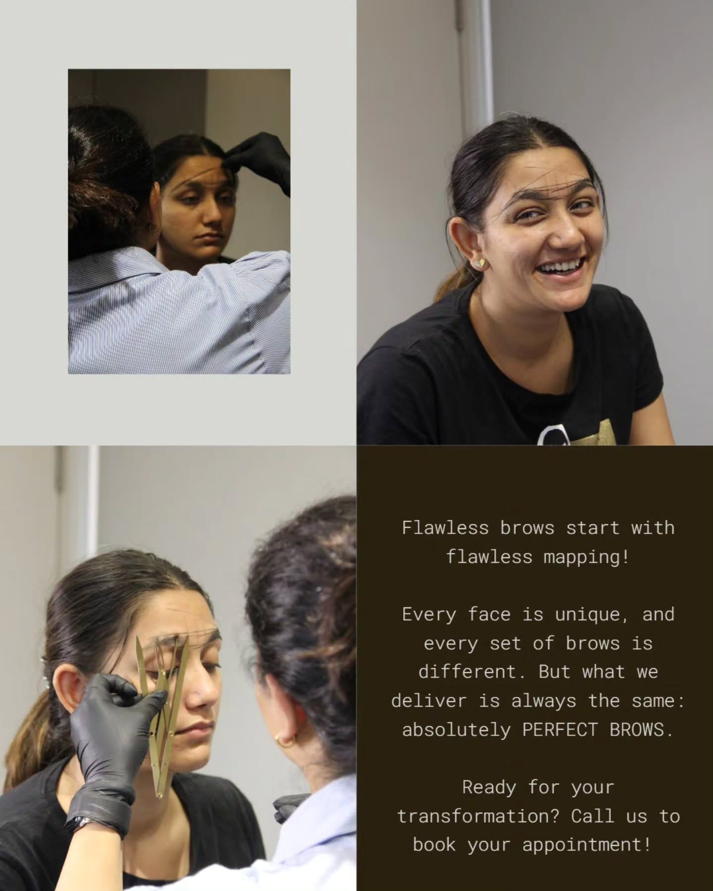 A personalised brow mapping session led by Bhavini Rathod